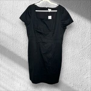 J Crew Factory Black Square Neck Sheath Size 18 BY040 NWT Spring‎ 24 Office Work